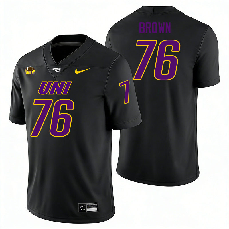 Northern Iowa Panthers #76 Spencer Brown College Football Jerseys,Uniforms-Black